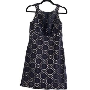 Phoebe Couture Navy Lace Cocktail Dress Size 4 Wedding Guest Sheath